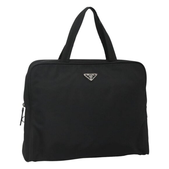 PRADA Hand Bag Nylon Black Auth - Picture 1 of 16
